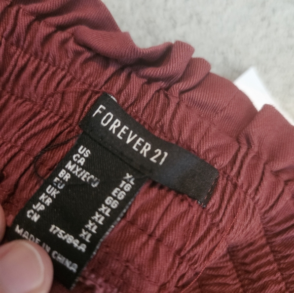 BRAND NEW FOREVER 21 RUST COLORED JOGGER PANTS, SIZE XL - Picture 2 of 6